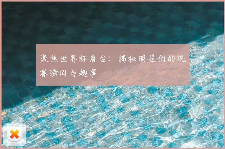 聚焦世界杯看台:揭秘明星们的观赛瞬间与趣事