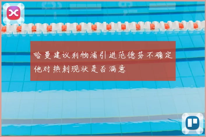 哈曼建议利物浦引进范德芬不确定他对热刺现状是否满意